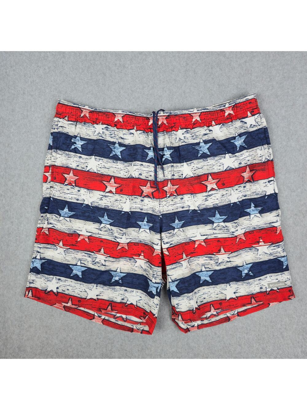 Columbia Mens XL American Flag Print Swim Trunks